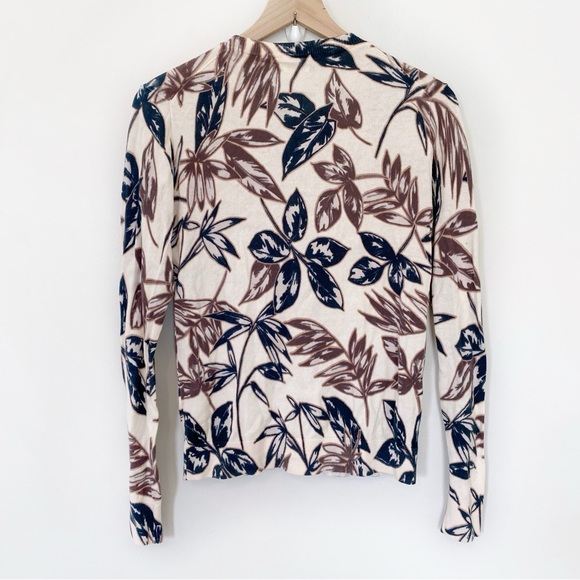 J. Crew Cardigan in Botanical Leaf Print Brown and Black size Medium - Picture 5 of 5